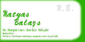 matyas balazs business card